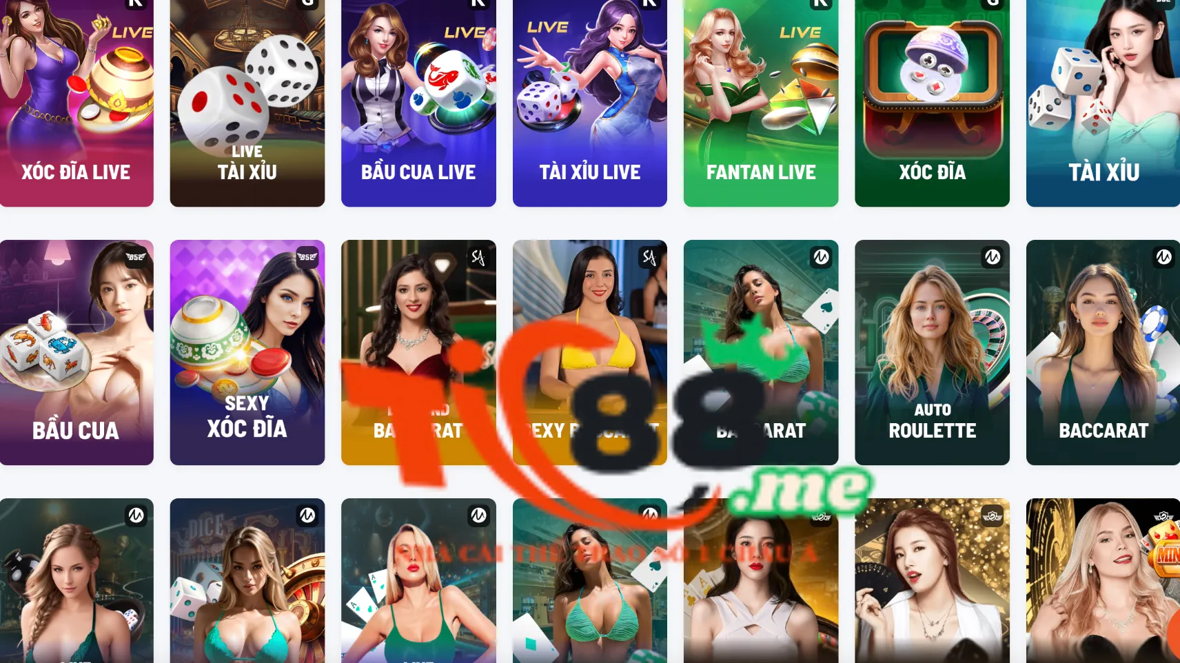 Các trò chơi cá cược tại casino Tic88