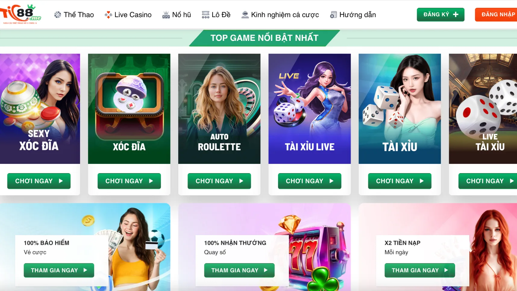 Tic88 Cung cấp đa dạng trò chơi cá cược